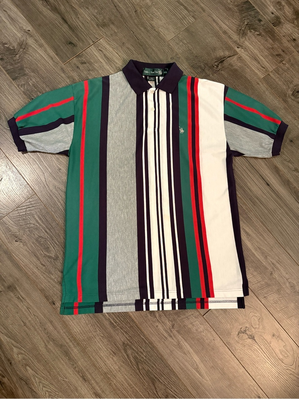 Vintage Knights of round table striped polo shirt